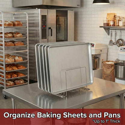 Thirteen Chefs Stainless Steel Cutting Board Rack - Ten 1" Slots fits Baking Sheets, Pans and Lids - Commercial Grade Organizer and NSF Stamped for Restaurants and Kitchens