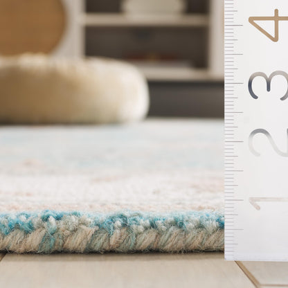 SAFAVIEH Area Rug 8x10 - Heritage Collection - Large - Light Blue & Ivory, Handmade Wool, Ideal for Living Room, Bedroom, Dining Space (HG125M)