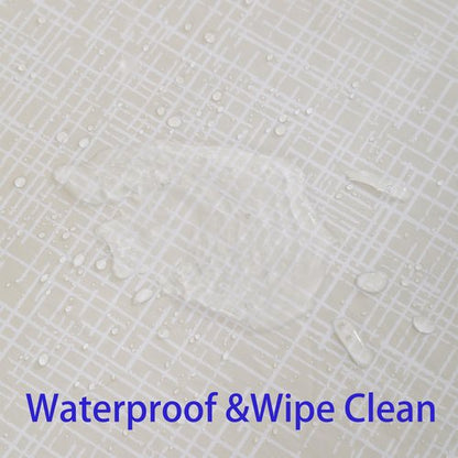 Heavy Duty Vinyl Tablecloth with Flannel Backing Waterproof Oil-Proof Plastic Table Cloth Stain-Resistant Wipeable Rectangle or Square Table Cover for Indoor and Outdoor (Beige Striped,60x84 Inch)