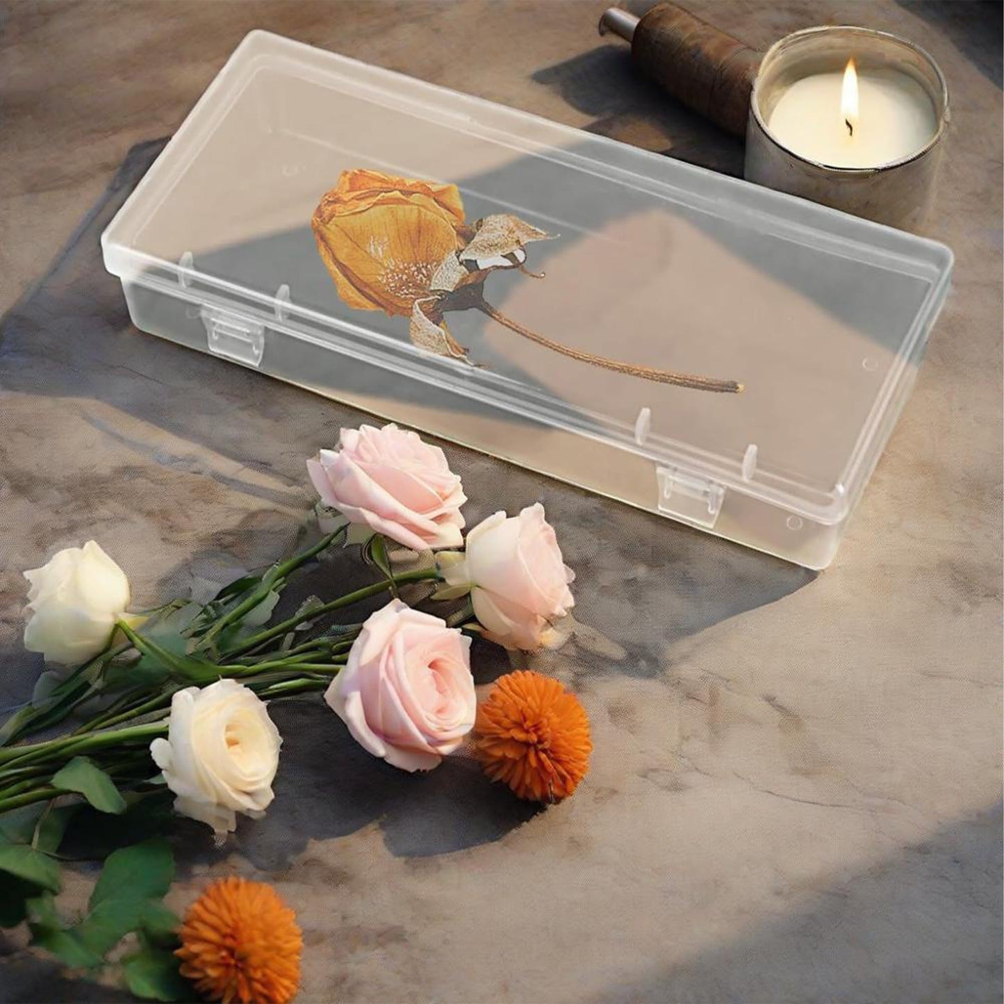 Forever bene 6 Pack Clear Plastic Storage Boxes with Hinged Lids, 6x2.6x1.2 Inches Long Rectangular Organizer for Diamond Art Accessories, Beads, Crafts
