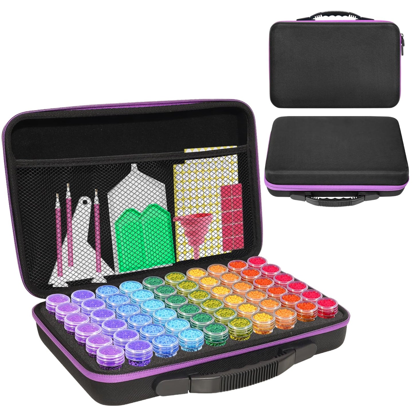 CAIOVSE Diamond Painting Storage Containers,60 Slots Diamond Painting Accessories Kits Diamond Art Accessories and Tools for Craft Jewelry Rhinestones Bead Organizer