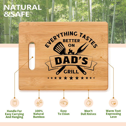 Unique Bamboo Cutting Board Gift for Dad, Best Birthday Gift, Cool Christmas, Father's Day Gift