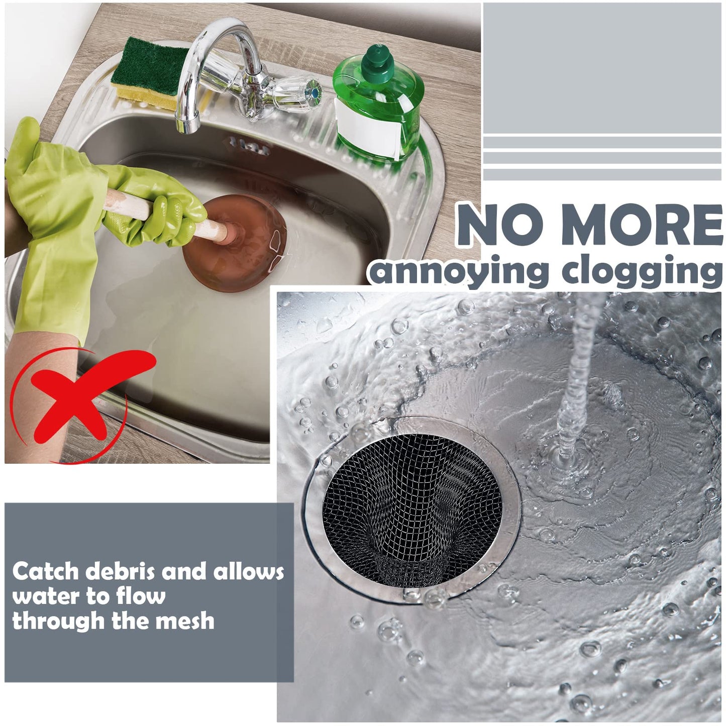 Shimeyao 100 Pcs 2.75 Mesh Sink Strainers Stainless Steel Drain Strainer Mesh Shower Drain Hair Catchers for Bathroom Kitchen for Lavatory Balcony Laundry Mop Pool RV Sink