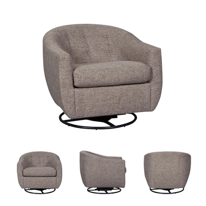 Signature Design by Ashley Upshur Contemporary Upholstered Swivel Accent Chair with Tufted Back, Gray