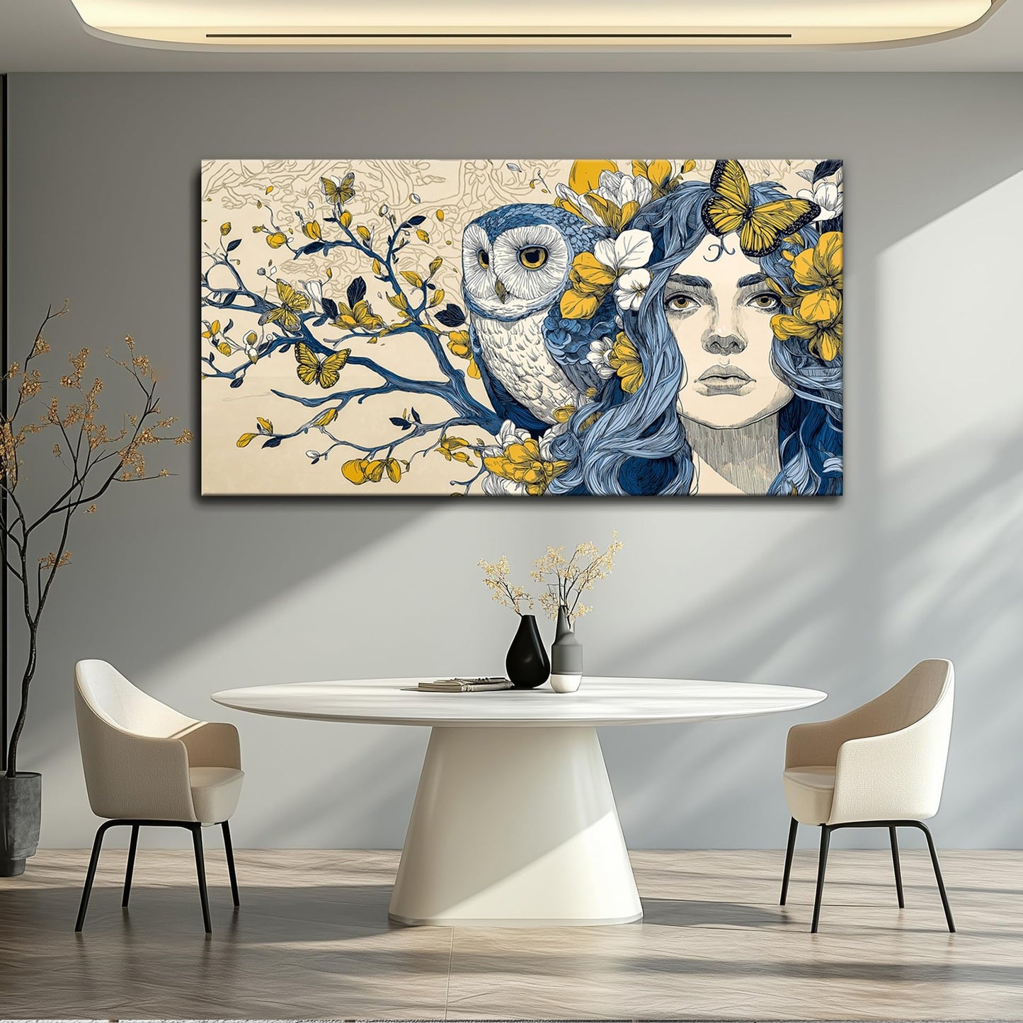 WLWBINTING Eclectic Wall Decor Feminine Wall Art Bedroom Wall Decor For Women Unique Wall Decor Abstract Art Large Boho Wall Art For Living Room Office Woman Picture Paintings Pop Art Home Decor