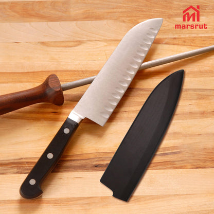 Knife Guard for 210mm/8 Inch Gyuto & Chef's Knife, Magnetic Wood Saya Sheath, Japanese Blade Case Protector Cover, Wear Resistant Classical Cutter Bag Sleeve for Kitchen, Camping Outdoor, Culinary