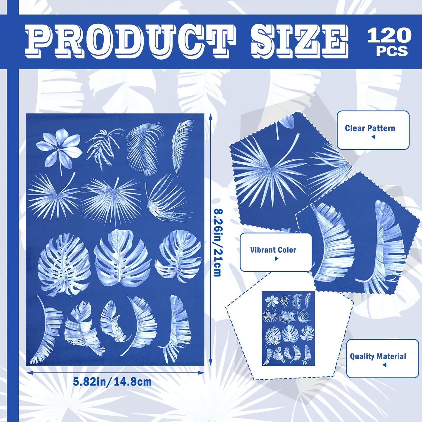 Engrowtic 120 Sheets Sun Print Paper Kit Cyanotype Paper Set High Sensitive White Solar Activated Nature Sun Printing Drawing Kit for Adults Crafts DIY Project