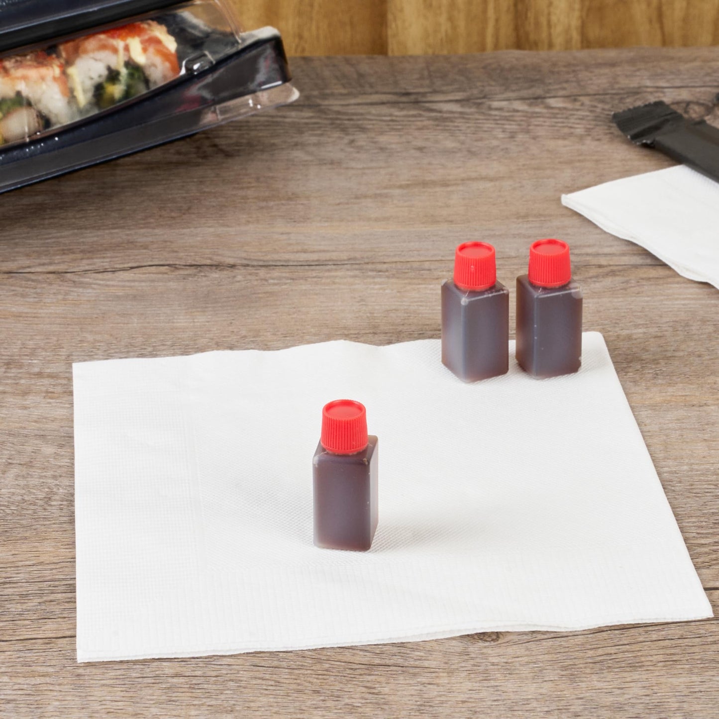 Restaurantware Disposable Sauce Bottle 1000 Count 6 ml Plastic Mini Sauce Container Japanese Bottle Translucent Portable Container For Travel