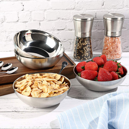 Stainless Steel Bowls for Kids , 18/8 Stainless Steel Toddler Bowl, BPA-Free , Durable & Easy Clean, 4 Pack - 14.5 oz Perfect for Baby Meals, Snacks, Serving and Travel & Home Use, Dishwasher Safe