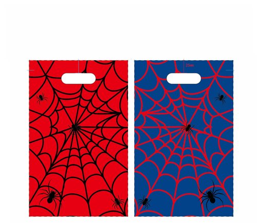 ADARRO 40PCS Spider Wed Party Favor Bags, Red & Blue Cartoon Goodie Candy Bags for Birthday Party Supplies