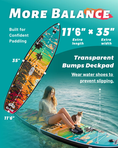 iTAOSTAR N02E 35" Extra Wide SUP for Enhanced Stability - Inflatable Stand Up Paddle Board - Premium Paddle Board Kit for Adults & Youth - All Skill Levels - Includes SUP Accessories
