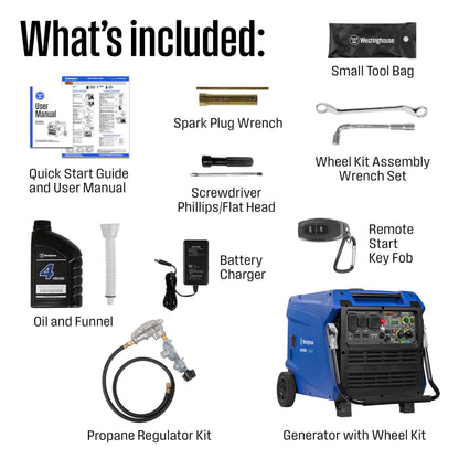 Westinghouse 11000 Peak Watt Dual Fuel Portable Inverter Generator, Remote Electric Start, Transfer Switch Ready, Gas and Propane Powered, Low THD - Safe for Electronics, Parallel Capable, CO Sensor