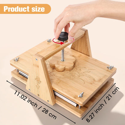 Bemoauty Flower Pressing Kit for Adults and Teens, 6 Layers Wood Flower Press 11.8" x 8", Flower Preservation Kits with 6 Sponge Sheet, Drying Plates and 24 Lining Papers, DIY Art & Crafts Gift