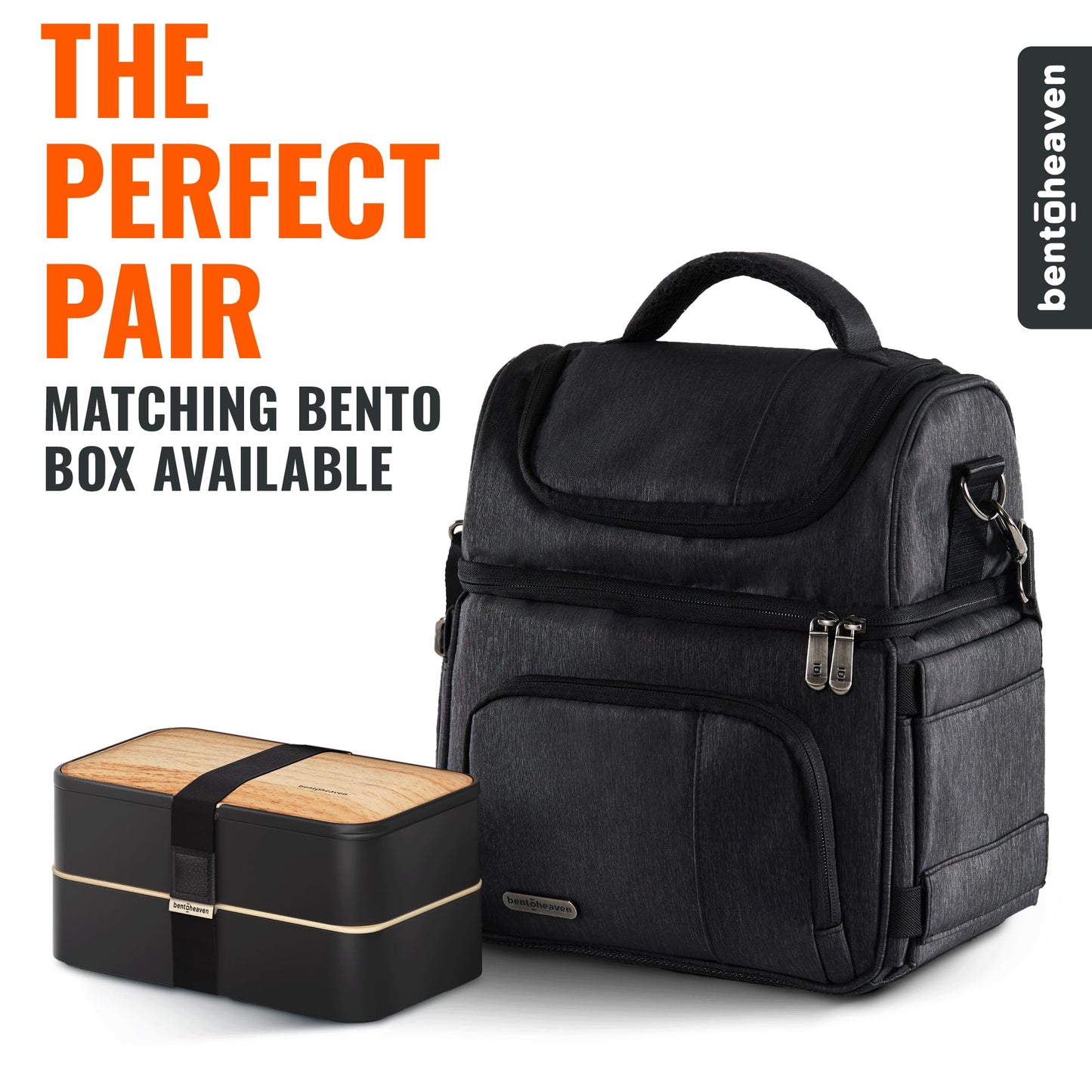 Bentoheaven Lunch Bag for Men and Women - Premium Materials, Extra Large Capacity (24 Cans) Double Deck - Leakproof Insulated Soft Large Adult Lunch Cooler Bag for Work, Travel (15L,Gray)