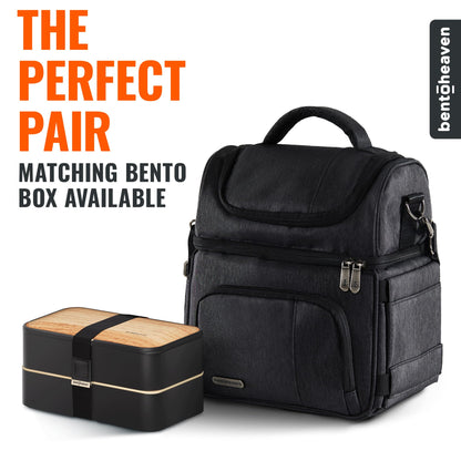 Bentoheaven Lunch Bag for Men and Women - Premium Materials, Extra Large Capacity (24 Cans) Double Deck - Leakproof Insulated Soft Large Adult Lunch Cooler Bag for Work, Travel (15L,Gray)