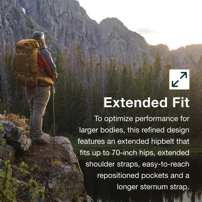 Osprey Rook 65L Men's Backpacking Backpack, Histosol Brown/Rhino Grey, Extended Fit