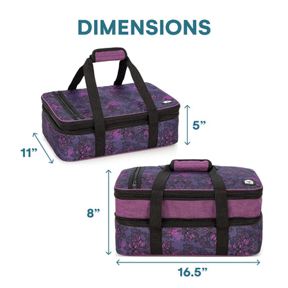 VP Home Double Casserole Insulated Travel Food Containers Carry Bag - Henna Tattoo Design for Trip Birthday Party, Mother's Day, Grocery Store, Supermarket, Outdoor Picnic, and More - Lunch Bag