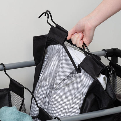 Honey-Can-Do Triple Laundry Sorter with Mesh 3 Bags, Steel/Black, 30.75" x 15" x 32.75"