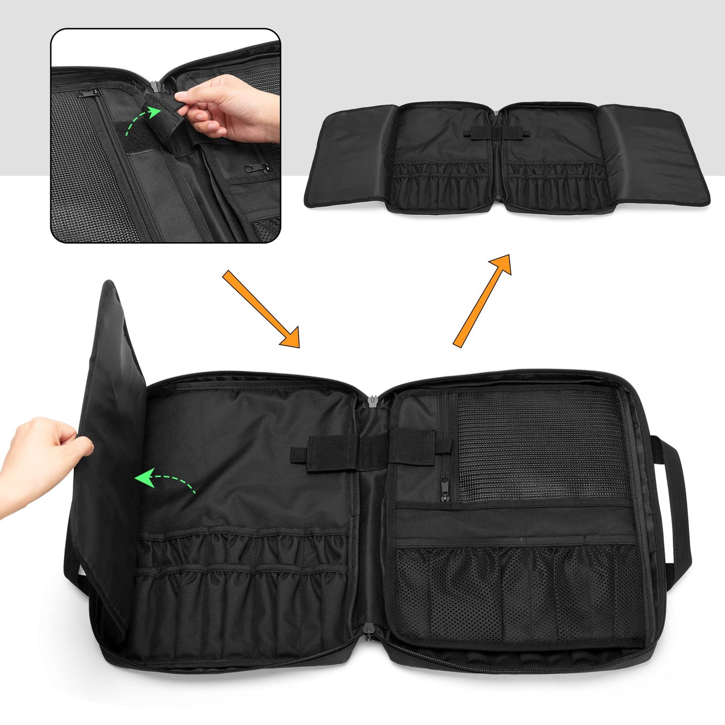 samdew Chef Knife Bag with 20+ Slots, Professional Chef Storage Case with Lockhole & Multiple Pockets, Knife Carrier Travel Knife Roll Bag for Kitchen Tools & Chef Utensils, Patent Design, Bag Only