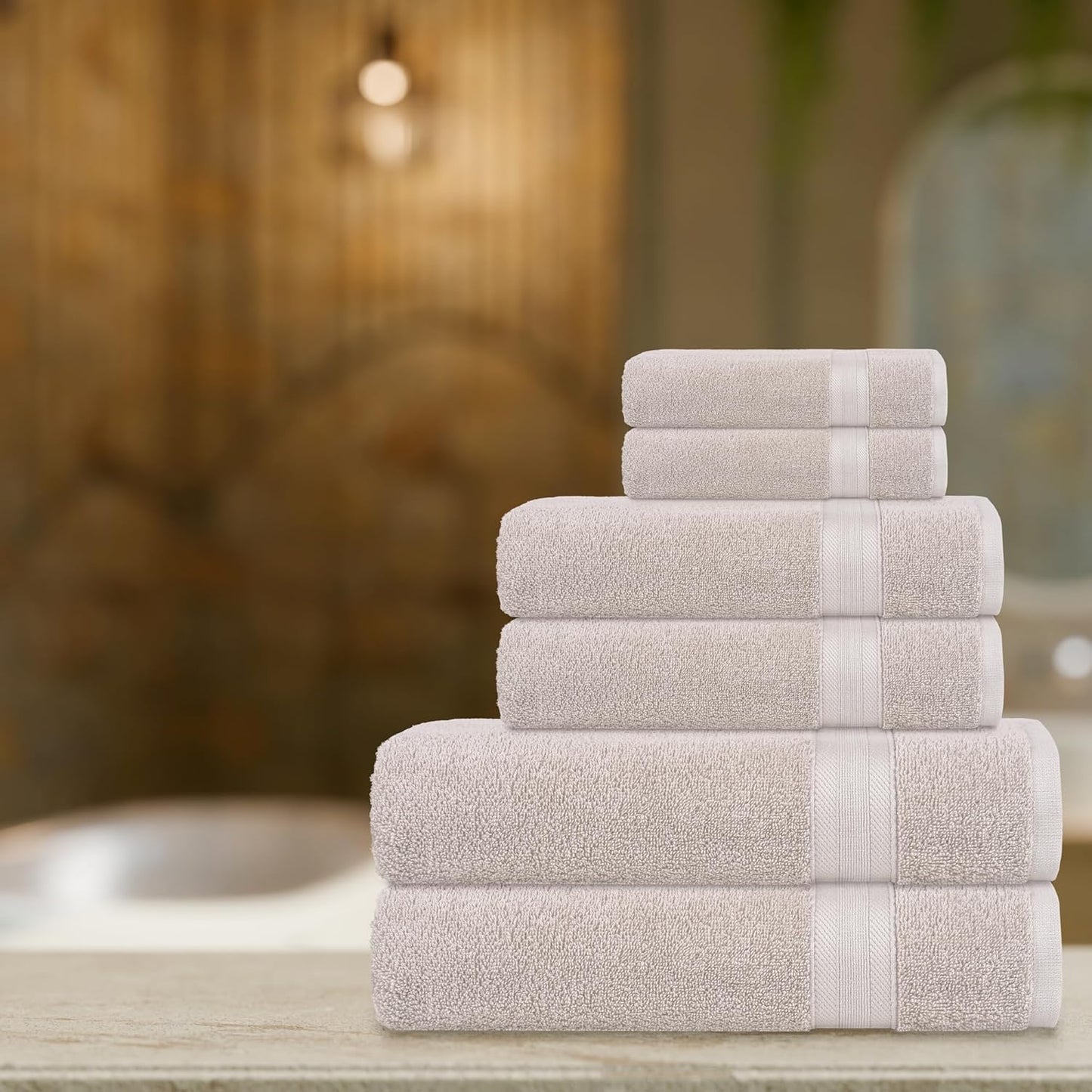 Set 6 100% Set (6 Quick-Dry, Soft & High Absorbent Bath Towels Cotton Turkish Bath Towel of | Daily Use Cotton Towels