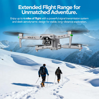 DCX Volo X EZ AI Drones – Drones with Camera for Adults 4k AI-Assisted Flight Control – FAA Approved Drone 4k Camera, 360° Obstacle Avoidance, U.S. Support – Beginner Drone for Adults