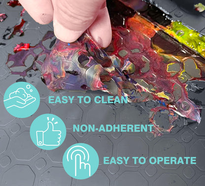 Large Silicone Craft Mat with Raised Edges for Resin Art & Epoxy Projects | Heat-Resistant Non-Slip Surface, Spill Containment Walls, Easy-Clean Design