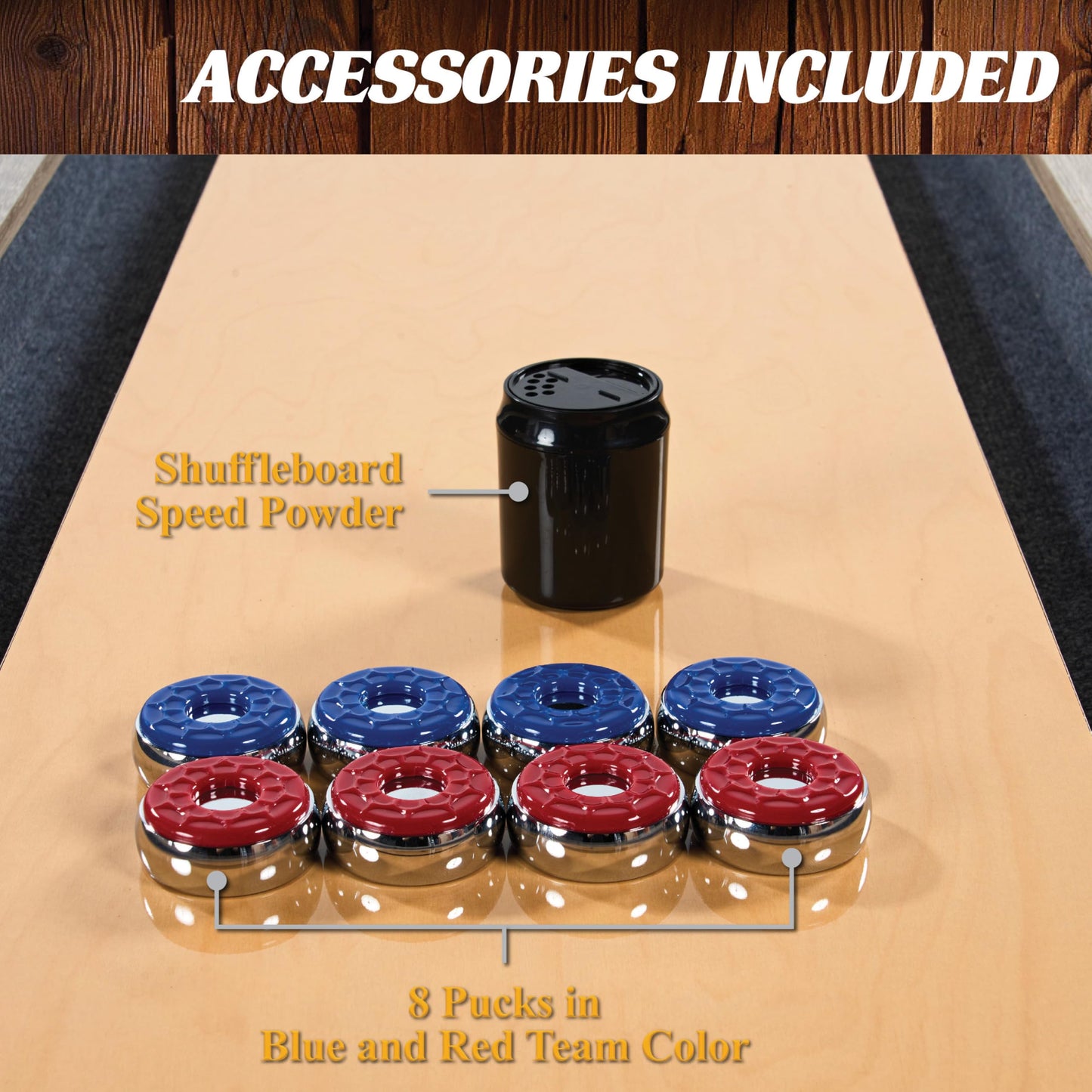 Barrington 9 ft Monteray Shuffleboard Table with Buffet Top, 2-in-1 Game Table & Furniture Style Dining Surface, UV-Coated Playfield, Climate Adjusters, Leg Levelers, 8 Pucks & Speed Powder Included