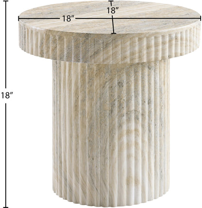 Meridian Furniture Legatto Travertine Indoor/Outdoor Concrete End Table