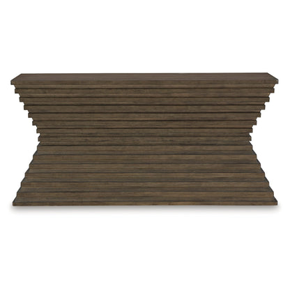 Signature Design by Ashley Hannodream Contemporary Sofa Table with Solid Wood Frame, Warm Brown
