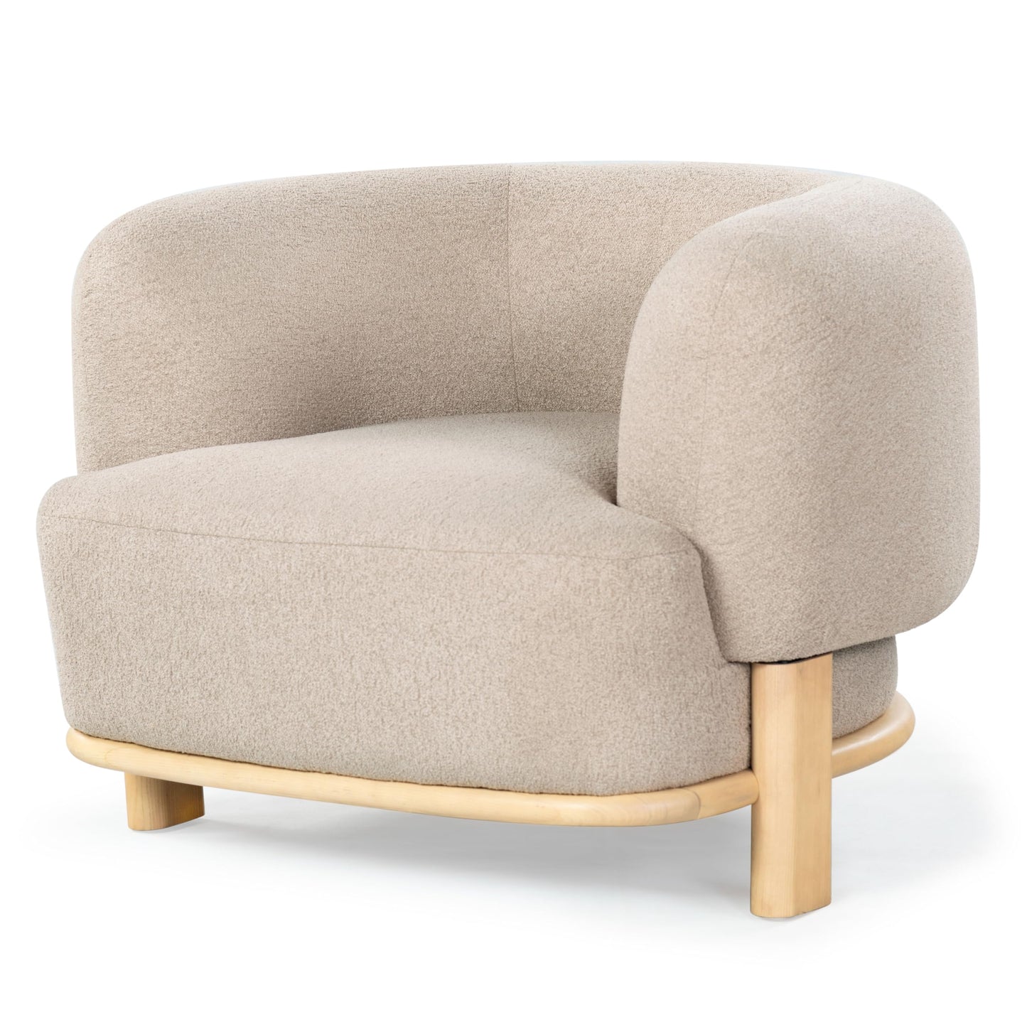 SAFAVIEH Couture Collection Oscar Light Brown/Natural Boucle Accent Chair