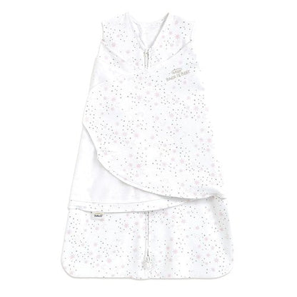 HALO 100% Cotton Sleepsack Swaddle - 3-Way Adjustable Wearable Blanket, TOG 1.5, Midnight Moons Pink, Newborn 0-3 Months
