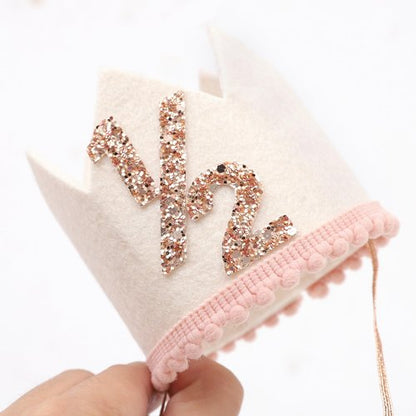 Jissoo White 1/2 Birthday Crown - 6 Months Birthday Decorations,Little Princess Crown For Cake Smash,Sweet Half Hat Photo Props,Light Pink 1/2 Way To One Decoration (White)