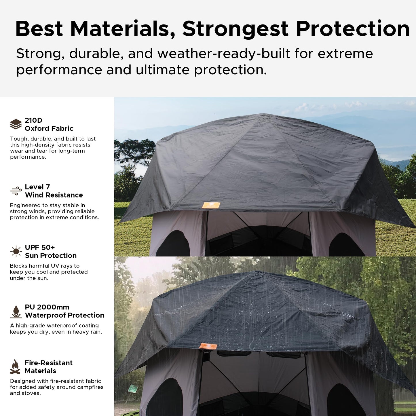 Space Acacia Lite Camping Tent | 4-8 Person Pop Up Tents for Camping | Lightweight & Durable Beach Tent | Level 7 Wind Resistance, UPF 50+ | Quick Setup for Camping & Backyard, Moonstone
