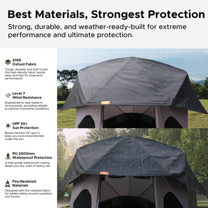 Space Acacia Lite Camping Tent | 4-8 Person Pop Up Tents for Camping | Lightweight & Durable Beach Tent | Level 7 Wind Resistance, UPF 50+ | Quick Setup for Camping & Backyard, Moonstone