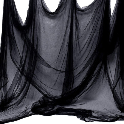 Niurui Halloween Black Creepy Cloth 315 x 79 inch Spooky Halloween Decoration for Haunted Houses Outdoor Party Supplies