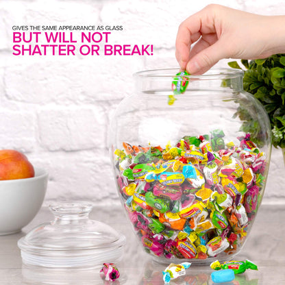 Modern Innovations 128-Ounce Candy & Cookie Jar with Lid, 1 Gallon Premium Acrylic Clear Apothecary Jar, Wedding & Home Décor Centerpiece, Decorative Kitchen Storage Jar, Bathroom Organization