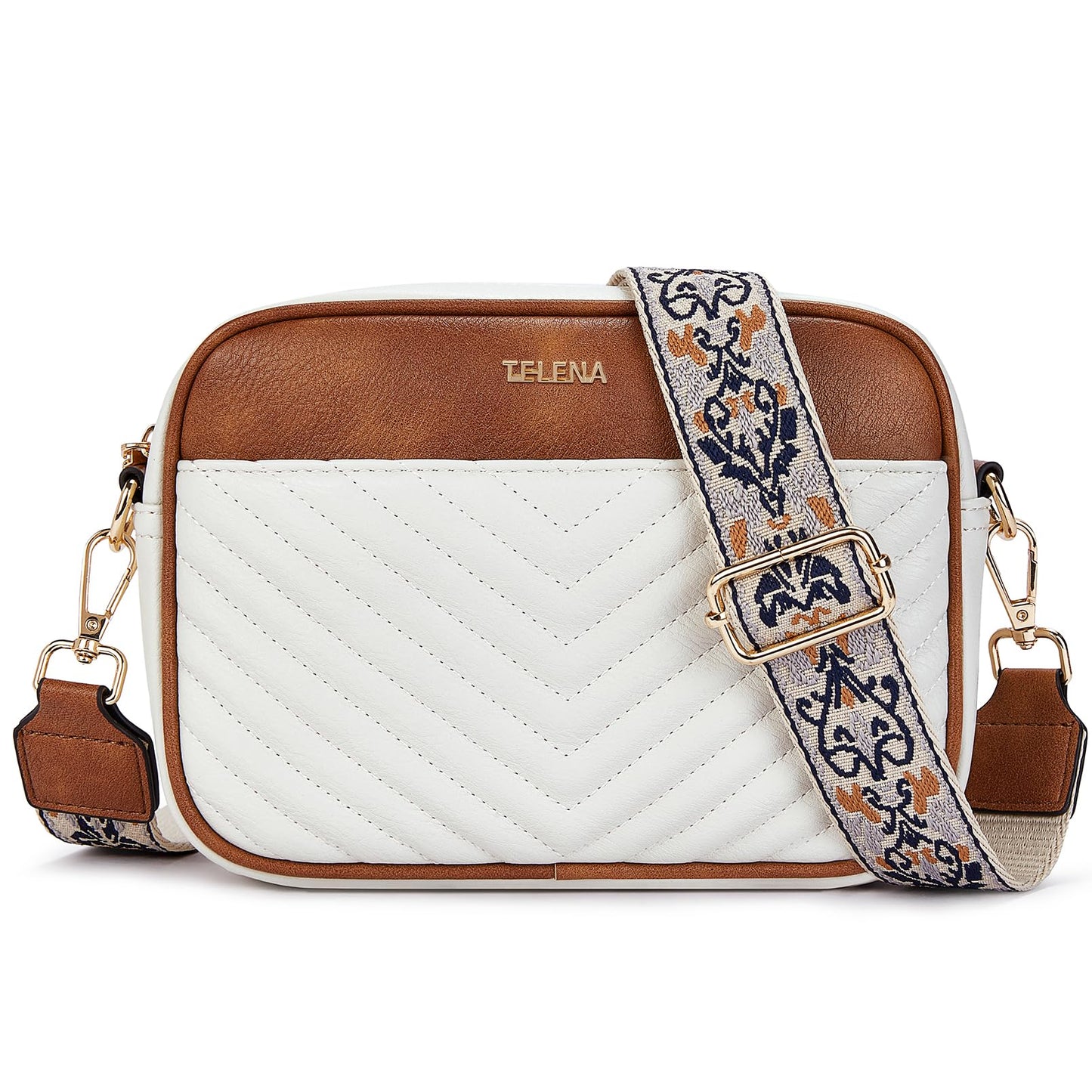 Telena Small Crossbody Bags For Women Vegan Leather Crossbody Purse With Adjustable Wide Strap For Daily Life