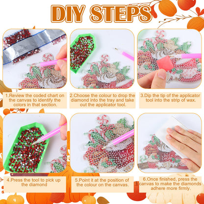 Chunful 20 Pcs Seasonal Diamond Art Wreath Kits Holidays Spring Summer 5d DIY Diamond Art Painting Hanging Sign 4th of July Ornament for Adult Office Holiday Wall Home Decoration(Festival)