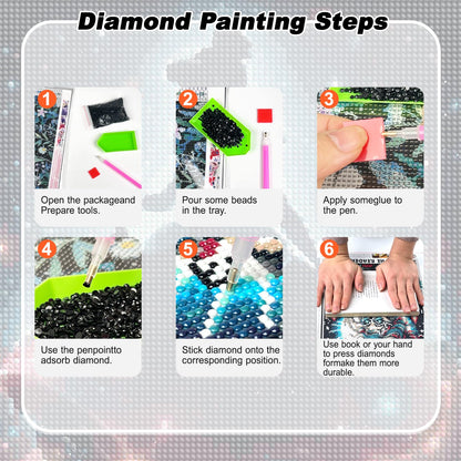 ARPADAMO 12 Pack Princess Diamond Art,Starry Sky Princess Diamond Art Kits for Adults,DIY Full Drill Diamond Painting Kit,Home Wall Decor Diamond Painting(12x16 Inch)