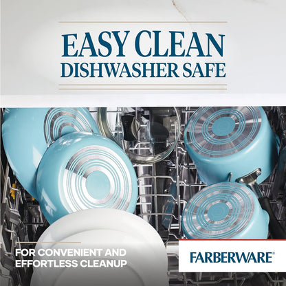 Farberware Cookstart DiamondMax Nonstick Frying Pan/Skillet, 12 Inch, Dishwasher Safe, Aqua