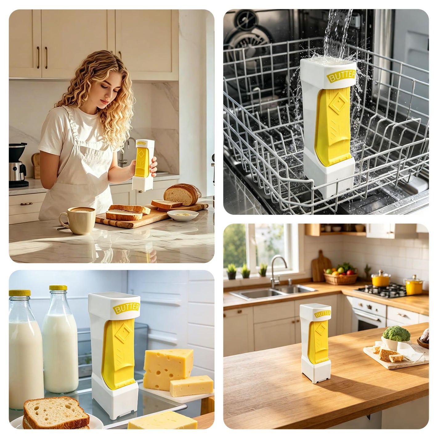 Bntyok Butter Cutter - Butter Slicer & Butter Dispenser, One Click Kitchen Tool with Stainless Steel Blade, Easy to Clean Butter Cutter for Bread, Cakes & Cookies