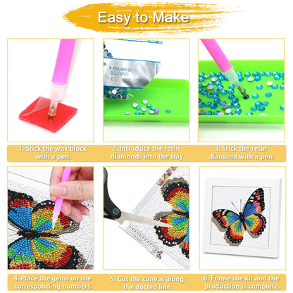 lesaonsy Diamond Art Kit with Frame - 6x6 Inch Pre-Framed Animal Canvas | Gift Set for Teens, Boys, Gilrs, Adults (Beginner-Friendly, 1-3 Hour Craft) | Resin Drills & Tools Included (Giraffe)