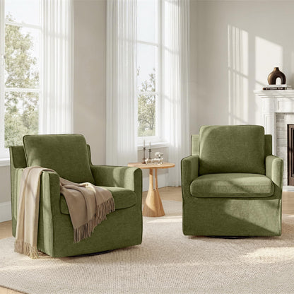KISLOT Swivel Accent Chair Rocking Recliner 360 Degree Swivel Armchair Machine-Washable Cover for Nursery Living Room Bedroom