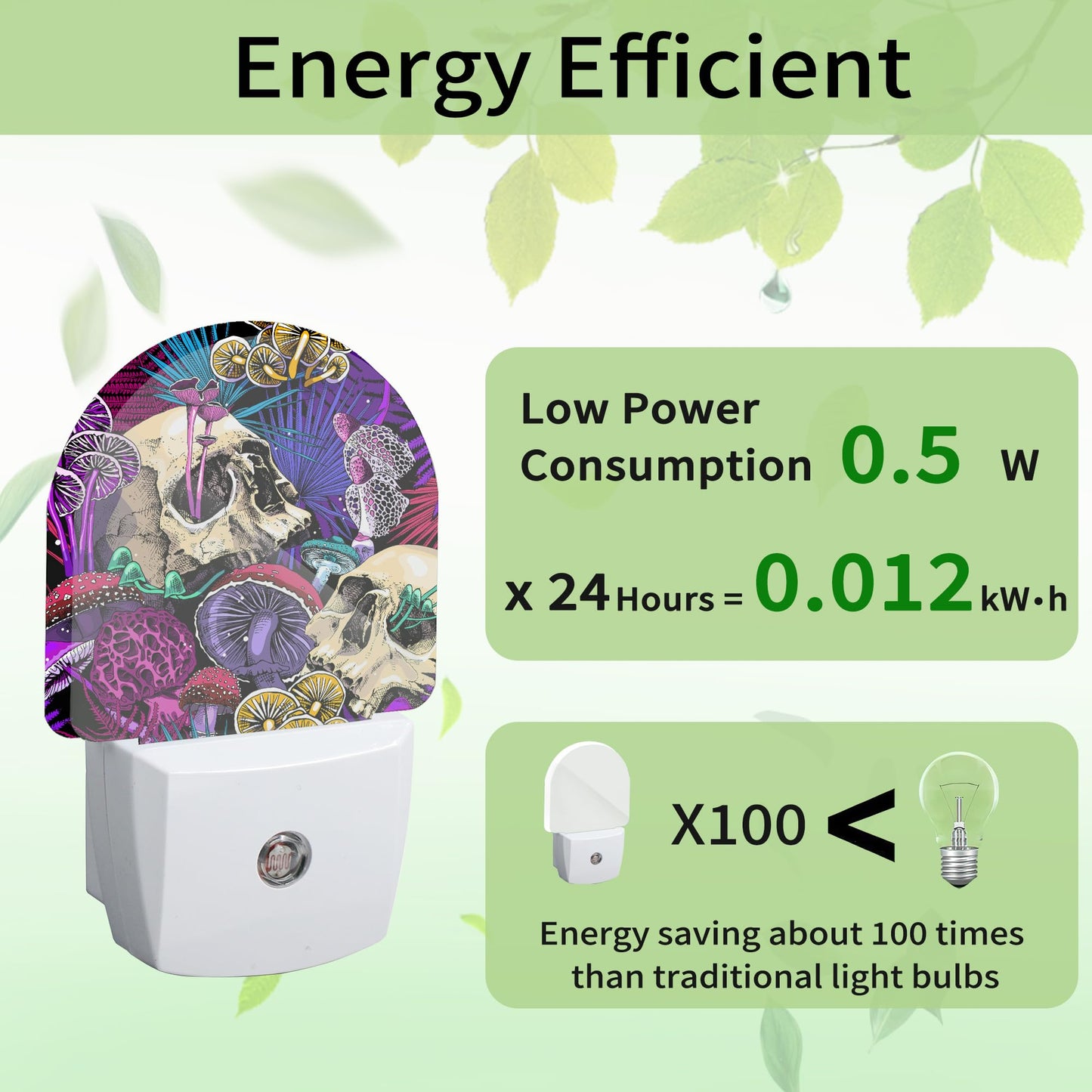 ZTHLL Purple Skeleton Skulls Night Light, Night Light Plug into Wall with Dusk to Dawn Sensor, LED Lamp Energy Saving Lights for Men Women Boys Girls,Lamp for Bedroom Bathroom Hallway