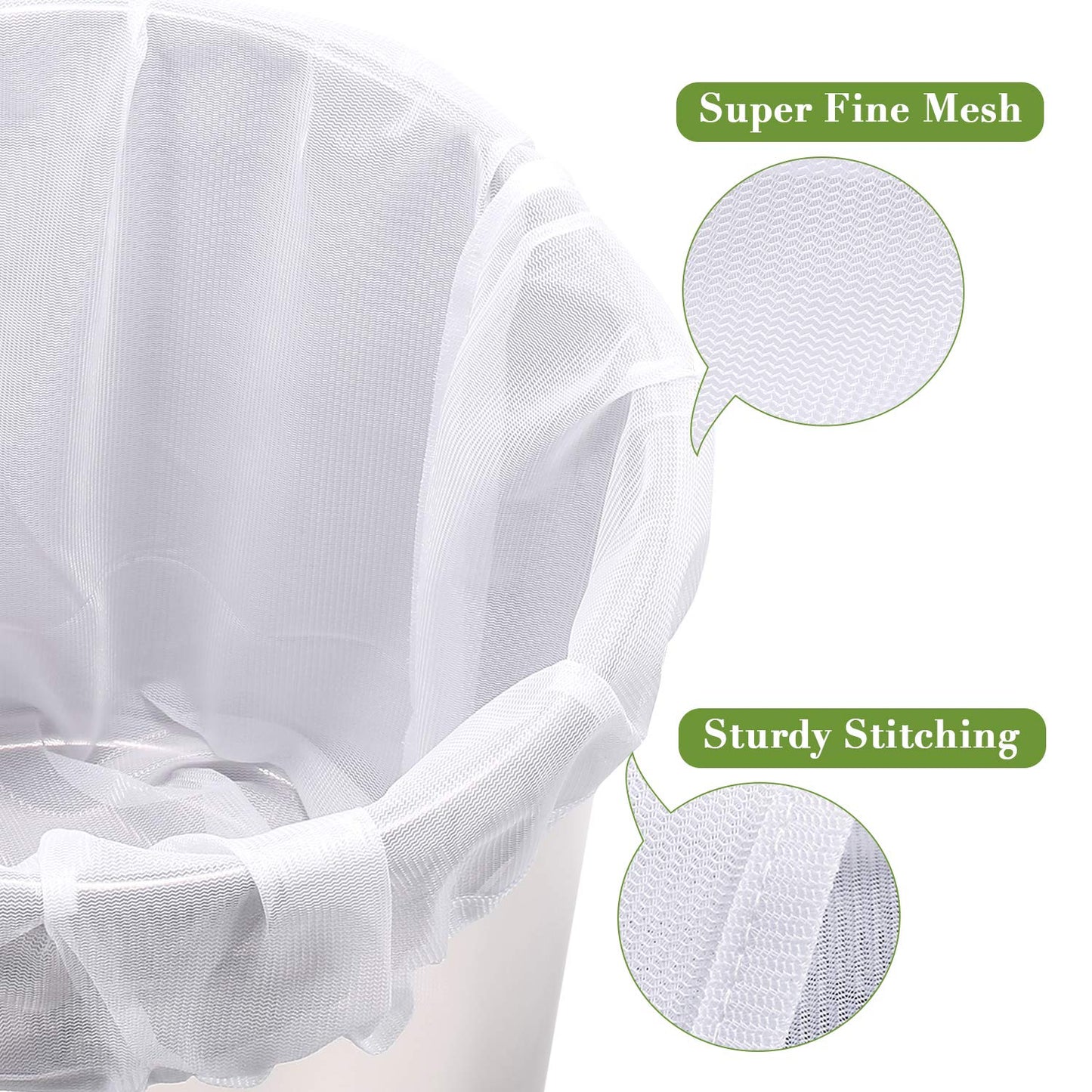Brew Bags Reusable 3 Pack, Extra Large 26"x22" Fine Mesh Strainer Bag for Home Brewing Hops Grains Wine Beer Making Drawstring Straining Brew in a Bag