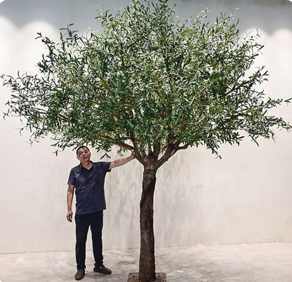 Faux Olive Tree with with Natural Trunk & Lifelike Fruits, Olive Trees Artificial Indoor, for Home Office Living Room Bedroom Holiday Decor(5FT)