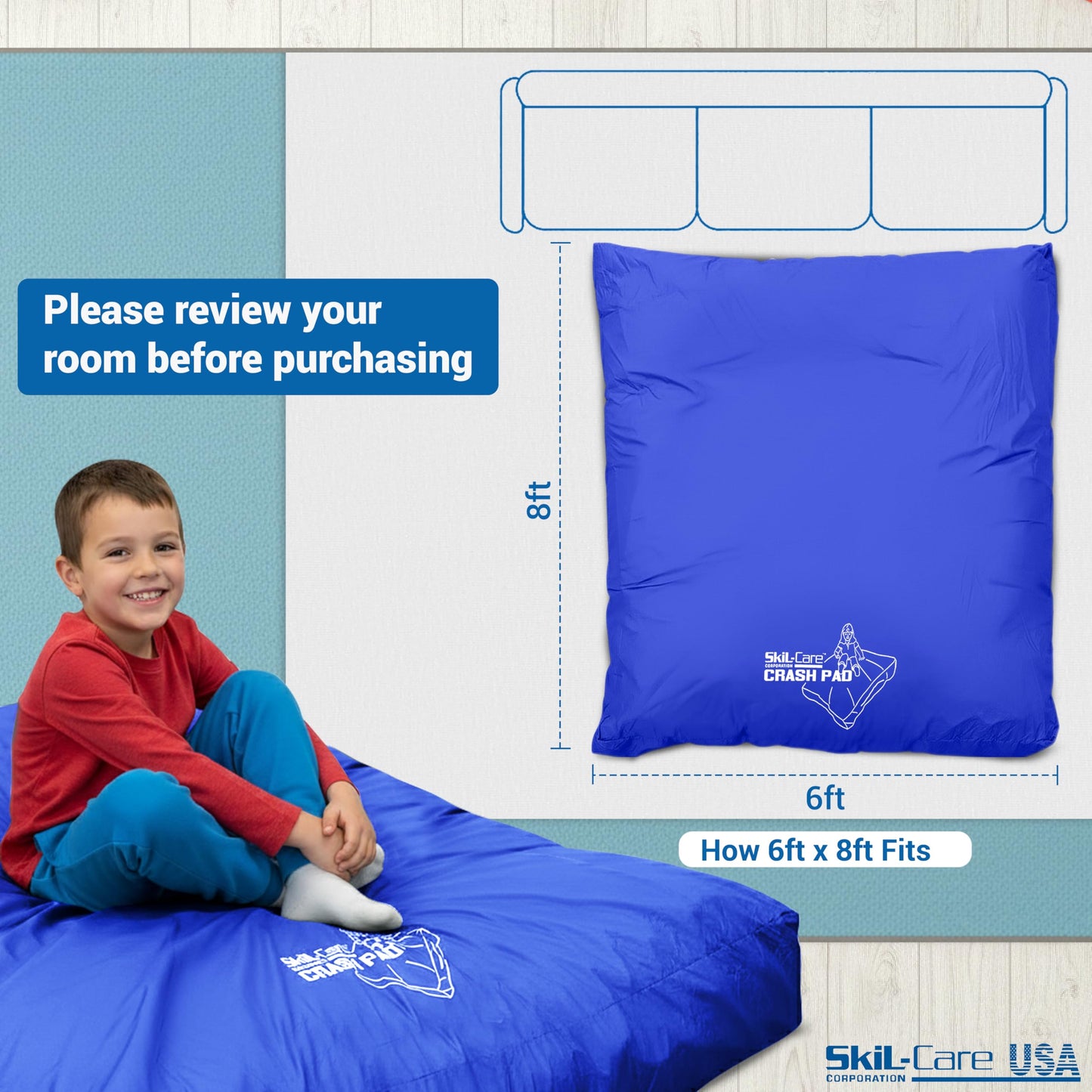 Skil-Care Crash Pad for Kids | Sensory Crash Mat for Active Play | High-Density & Soft Foam Blocks Landing Zone | Kids Jumping Pillow for Indoor & Outdoors Use with Durable Nylon Cover - 6x8 feet