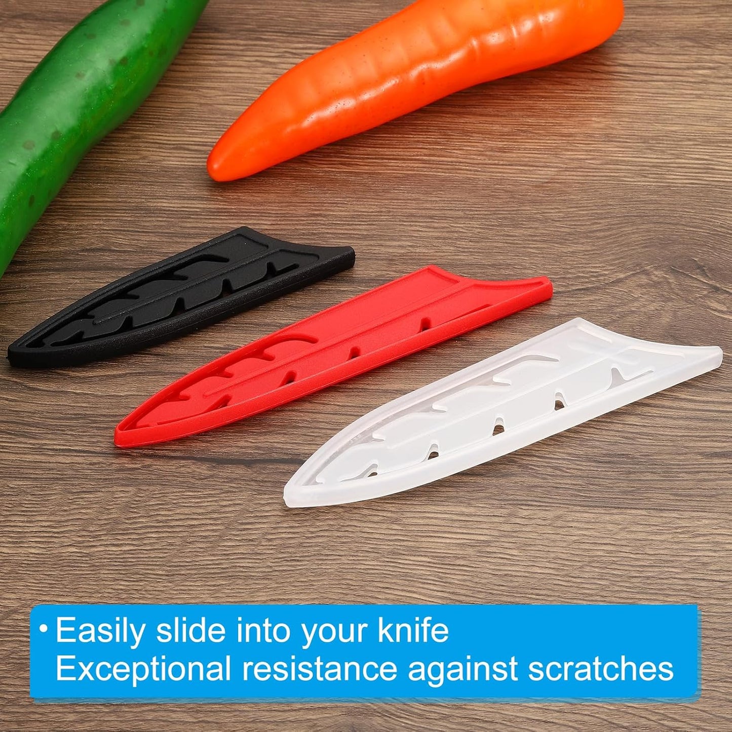 PATIKIL Knife Sheaths for 3" Ceramic Knife, 2 Pcs Knife Edge Guard Covers, Black & Transparent