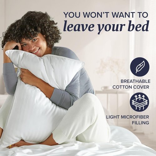 Beckham Hotel Collection King Size Bed Pillows - Set of 2 Down Alternative for All Sleep Positions