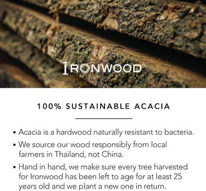 Ironwood Gourmet Acacia Wood Cutting Board, 10.6 x 7-Inch